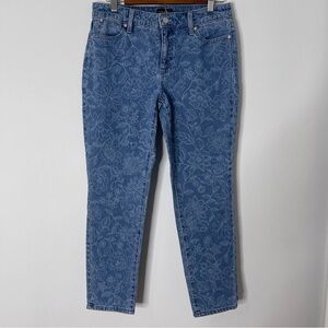 Talbots Slim Ankle Jeans Linear Garden Size 4P